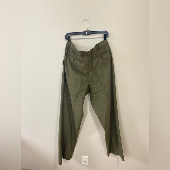 New Vintage CREME DE SILK Olive Green Poly & rayon Mix Pant Mens Size L Waist 36 - Picture 3 of 12